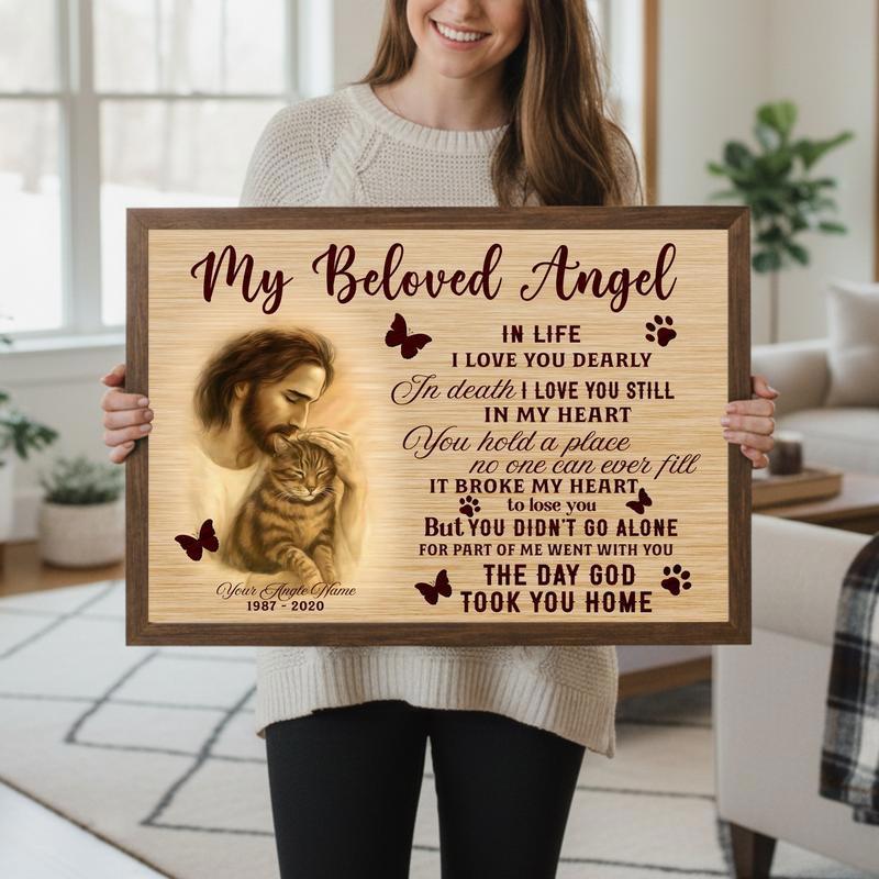 Angel Wings Memorial Canvas A Custom Cat Photo Keepsake