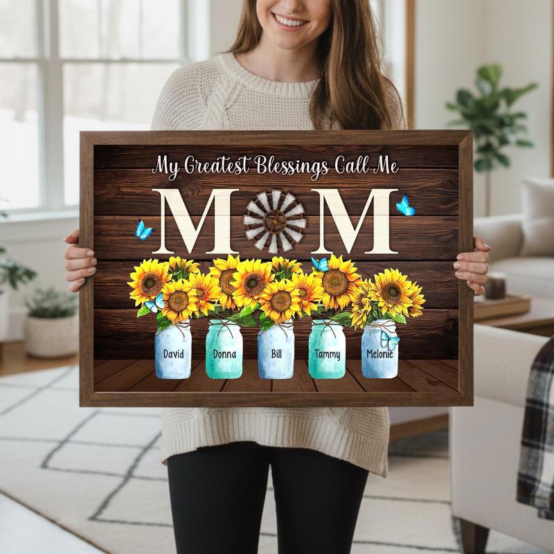 Custom Sunflower Canvas Art My Greatest Blessings Call Me Mom