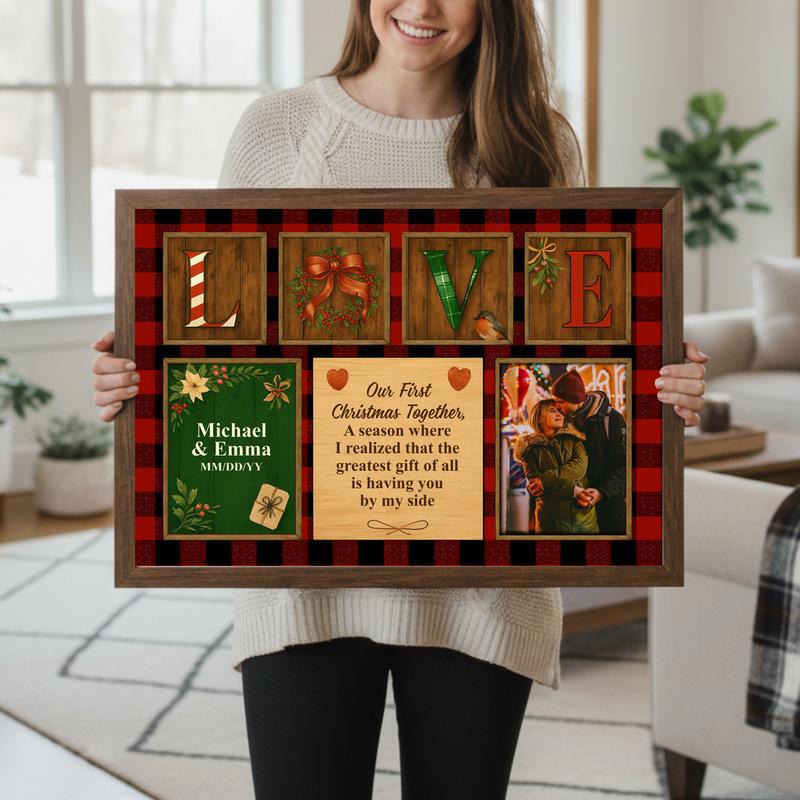 Our First Christmas Together - Custom Newlywed Couple Canvas