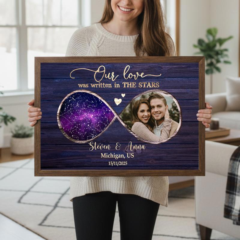 Our Love Was Written In The Stars - Custom Star Map Couple Canvas