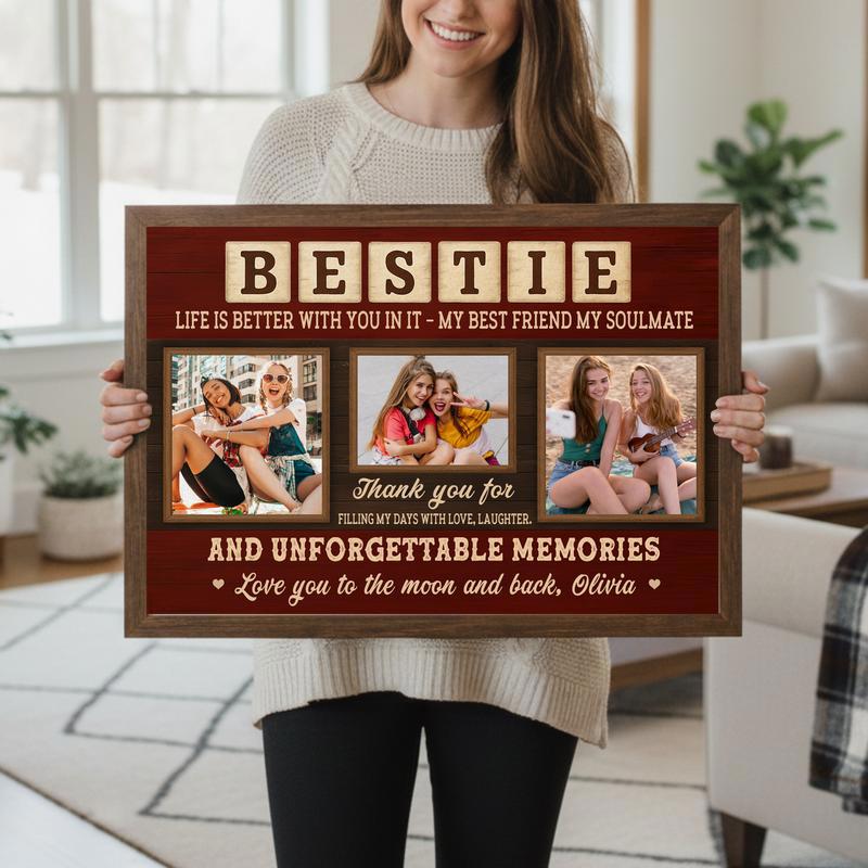 Personalized Best Friend Canvas - Unique Gift For Bestie Birthday