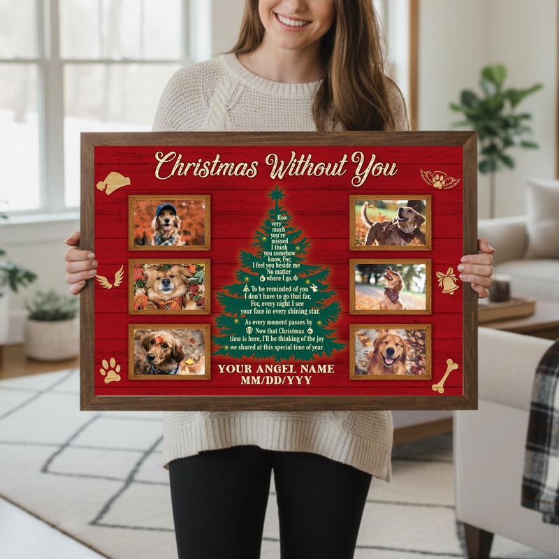 Personalized "Christmas Without You" Dog Remembrance Canvas