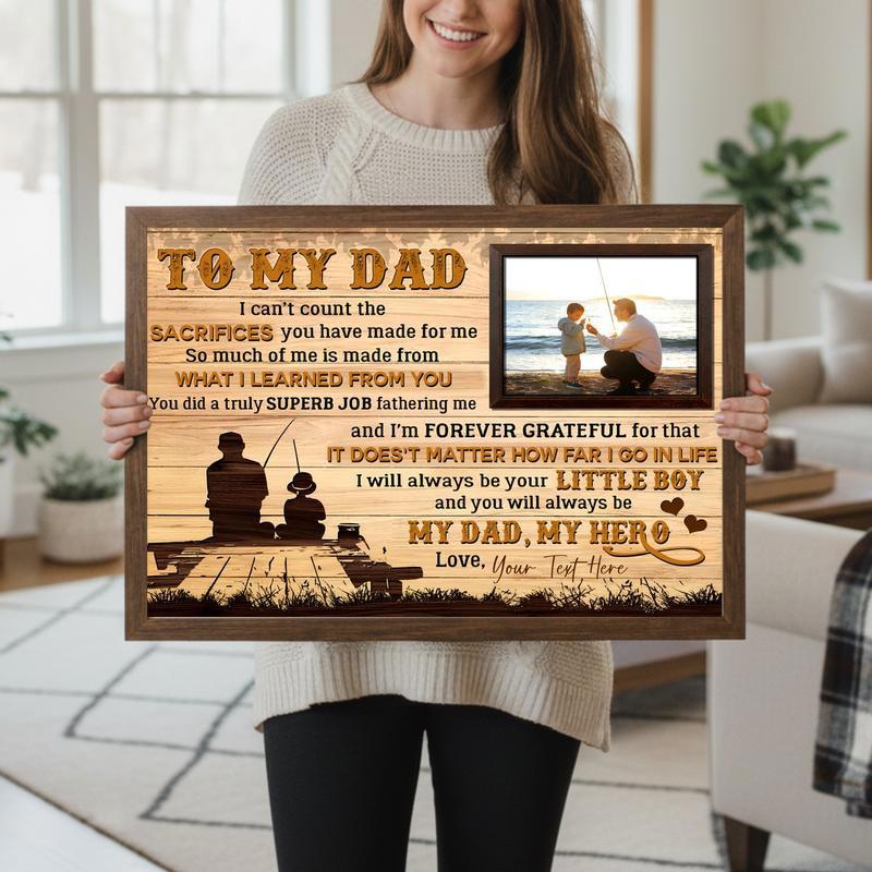 Dad's Custom Fishing Memories Canvas Keepsake from Son