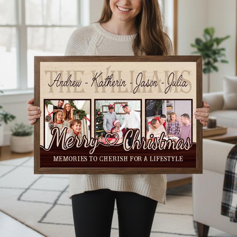 Personalized Photo Collage Canvas For Family Holiday Memories