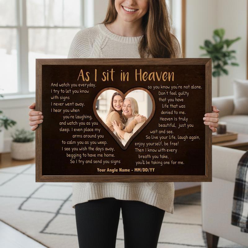 Personalized Poem Keepsake - "As I Sit In Heaven" Memorial Canvas