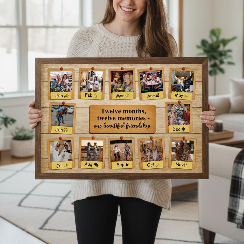 Personalized Rustic Keepsake Photo Collage For Bestie Canvas