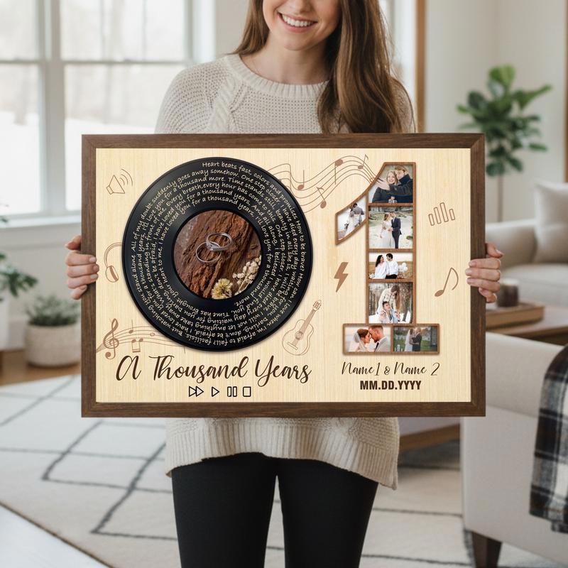 Personalized Valentine Gift - 1st Anniversary With Song Canvas