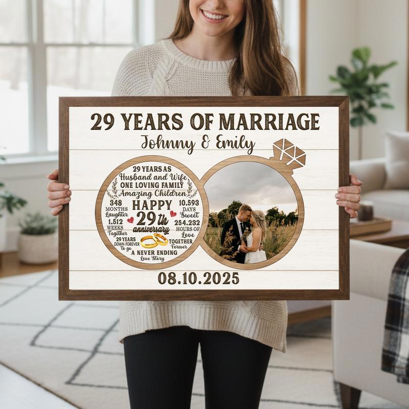 Personalized 29 Year Together Anniversary Photo Collage Canvas