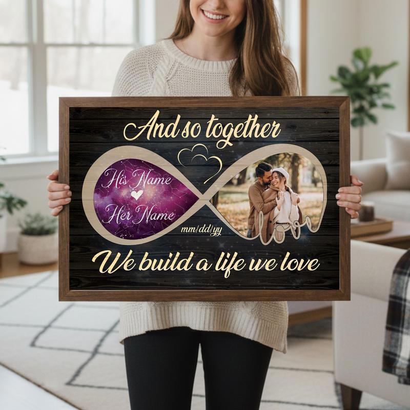 Romantic Star Map & Photo Couple Canvas - Valentine's Day Gift