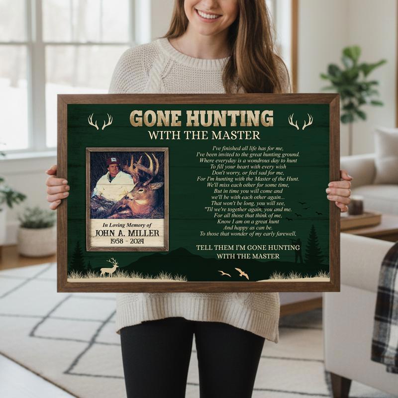Rustic Tribute To The Master Hunter - Personalized Memorial Canvas