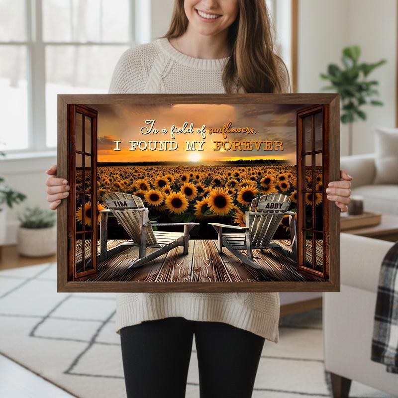 Love Blooms, Found My Forever Sunflower Canvas Gift