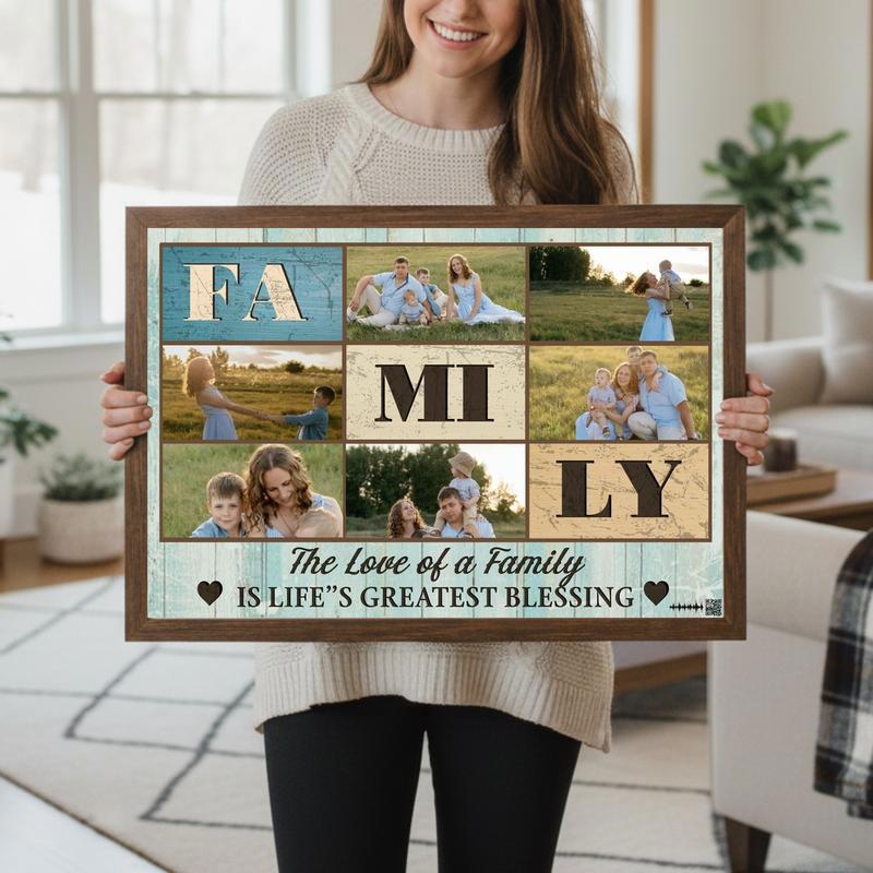 Personalized Photo Canvas Cherishing Family Love