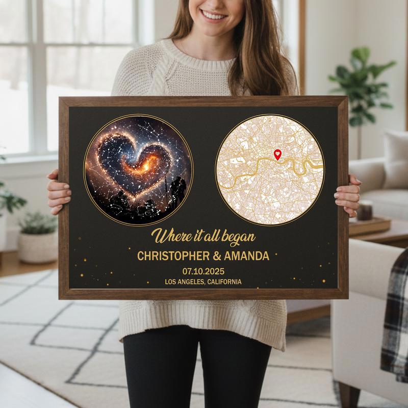The Map Of Where Our Story Began - Custom First Date Canvas