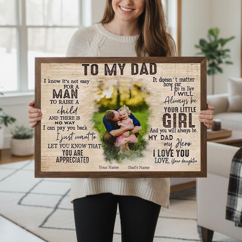 A Daughter's Heart Custom Dad Canvas Gift Keepsake