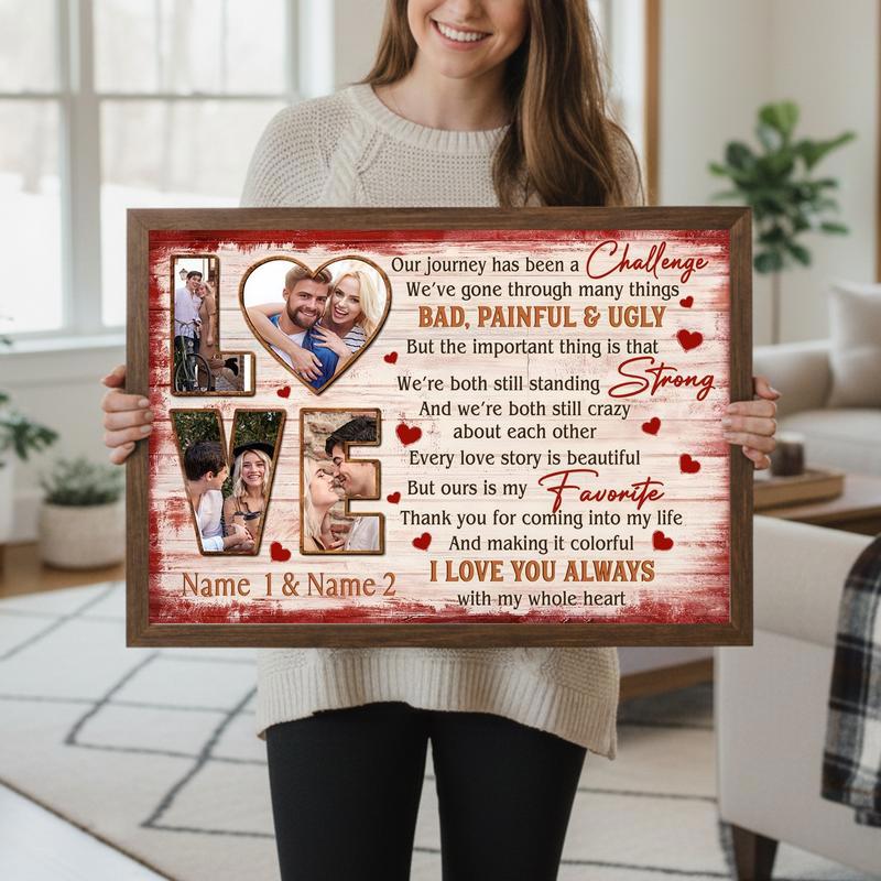 Valentine’s Day Gift Ideas - Custom Couple Photo Collage Canvas Canvas