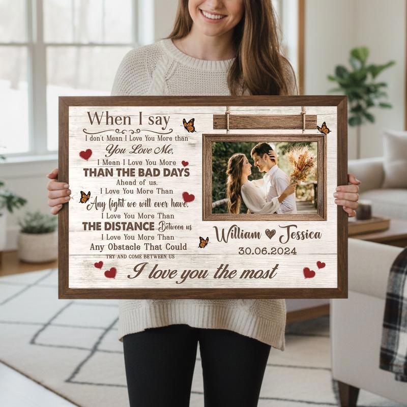 "When I Say I Love You More" Personalized Couple Canvas Print