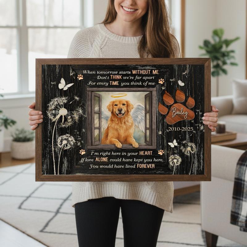 Your Dog's Loving Memory Rustic Photo Frame Canvas