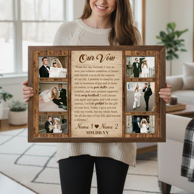 Your Sacred Wedding Vows Custom Photo Memory Canvas