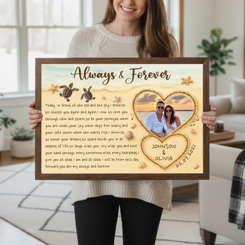 Your Sand & Sea Story - Personalized Wedding Keepsake Canvas