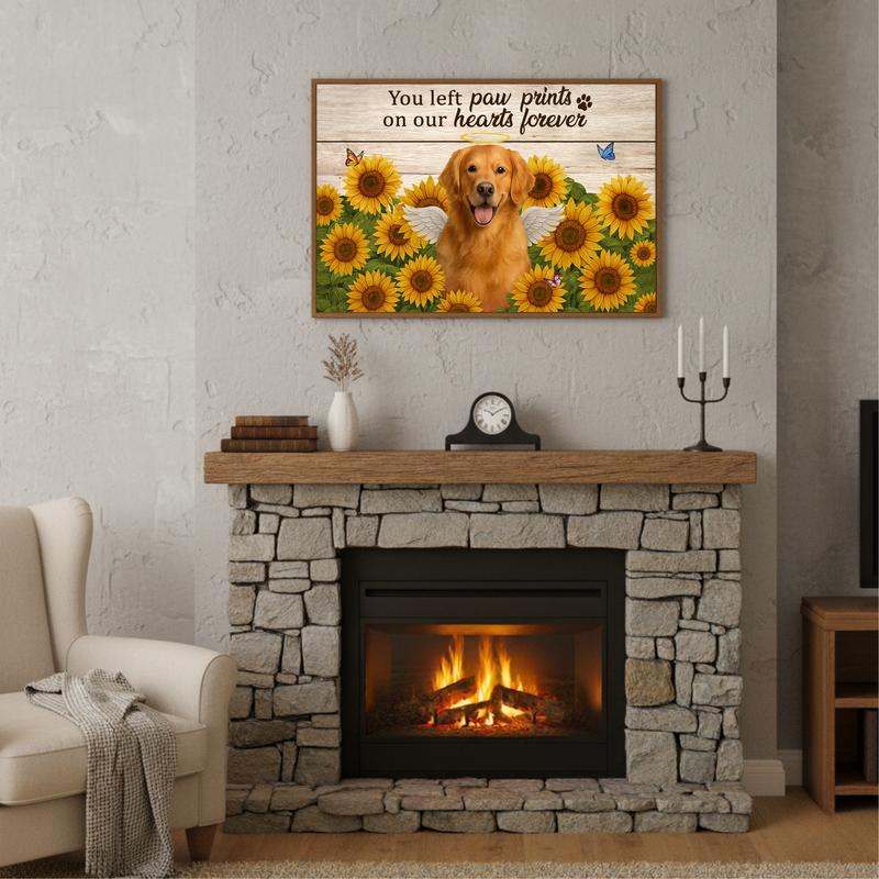 A Forever Loved Dog Portrait Sunflower Farmhouse Canvas