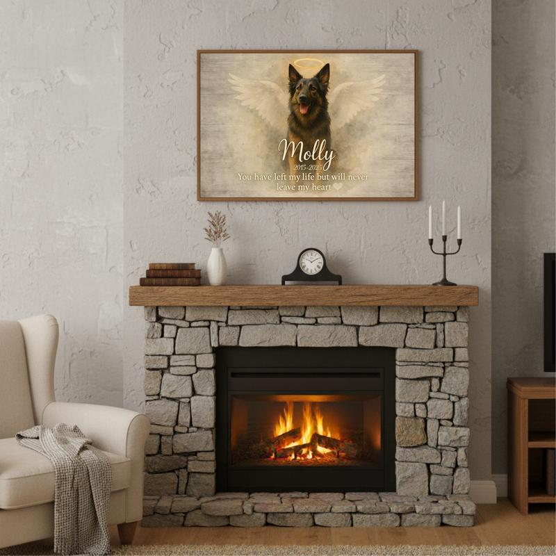 A Loving Tribute - Personalized Farmhouse Dog Loss Photo Canvas