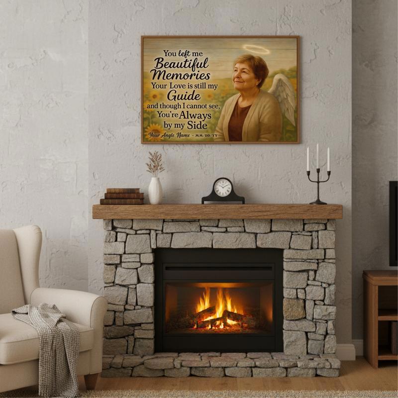 A Sunflower Angel's Embrace - Personalized Mom Memorial Canvas