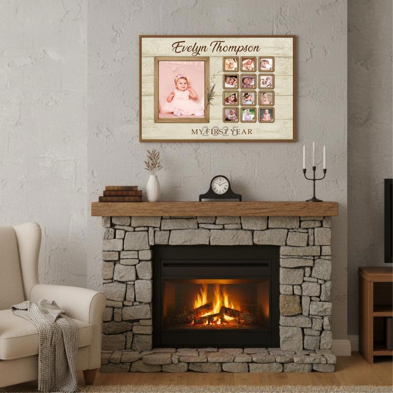 Baby's 1st Year Photo Canvas - Personalized Milestone Keepsake