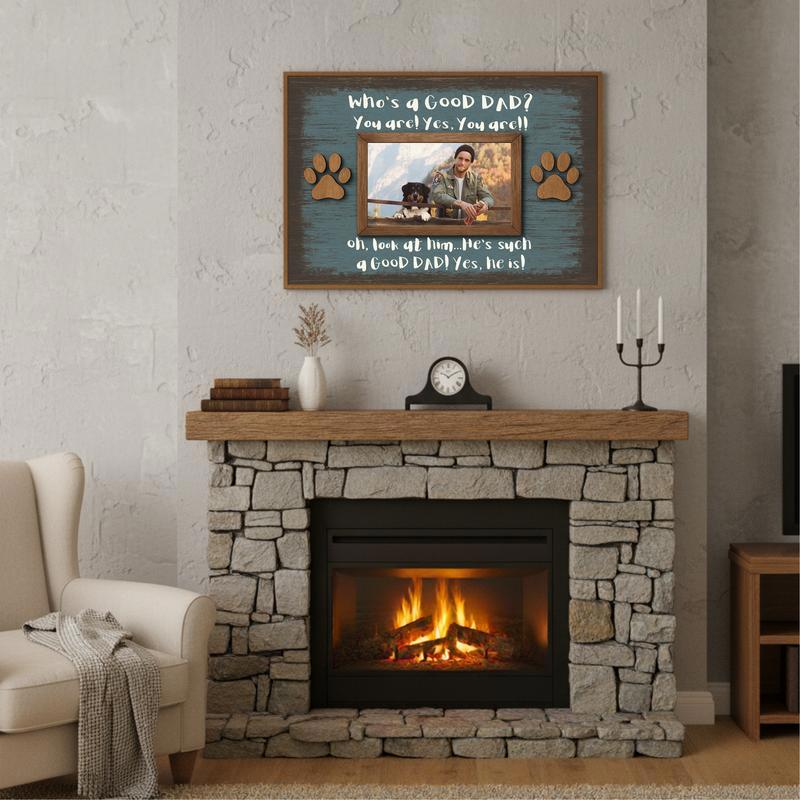 Best Dog Dad Ever - Funny Personalized Photo Keepsake Canvas