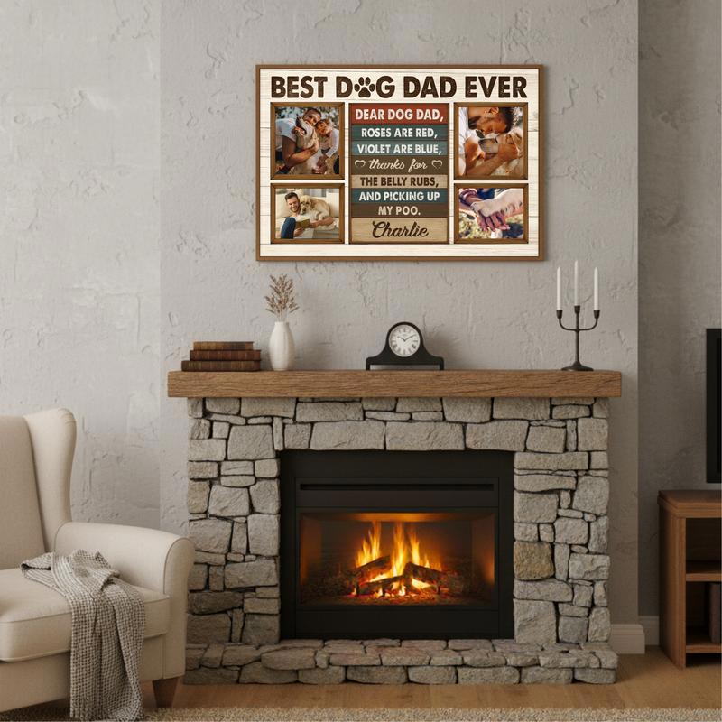 Best Dog Dad Photo Collage - Personalized Father's Day Canvas