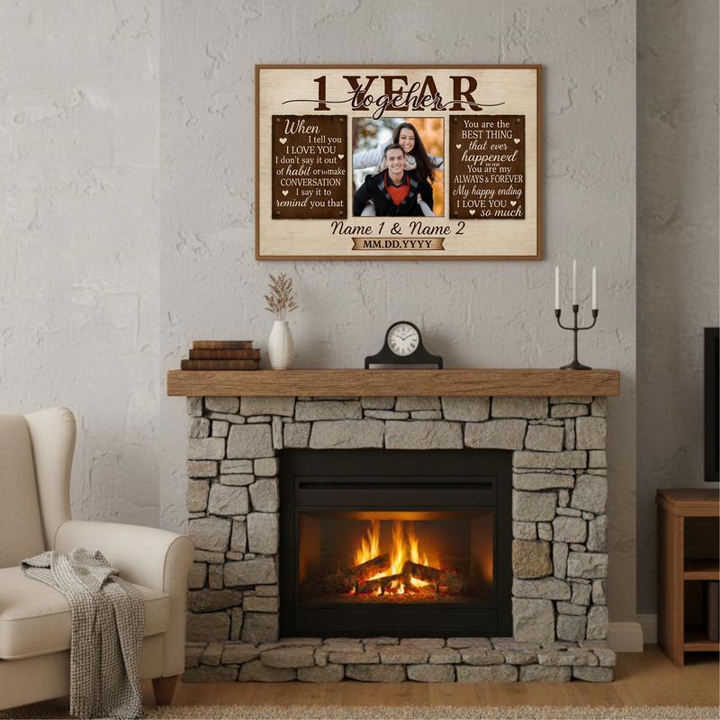 Celebrate 1 Year - Custom Photo Keepsake For The Couple Canvas
