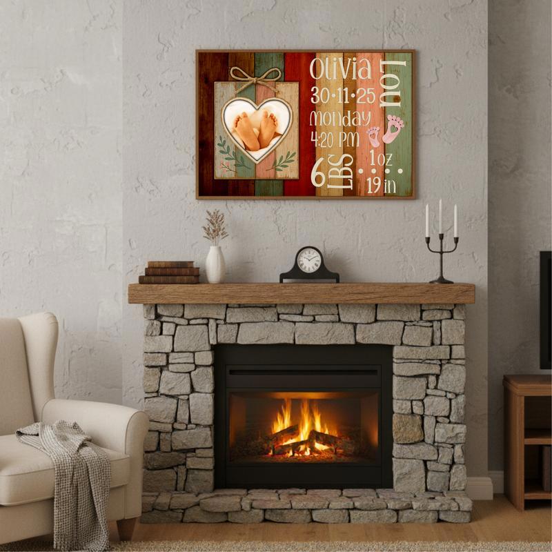 Cherish Baby's Birth - Custom Photo Keepsake & Stats Canvas
