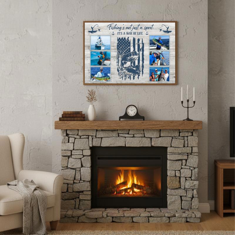 Cherish His Best Catches - Custom Fisherman Photo Keepsake Canvas