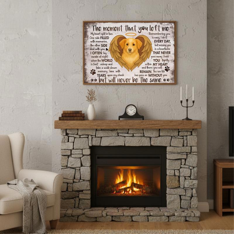 Cherish The Moment - A Rustic Farmhouse Dog Memorial Canvas
