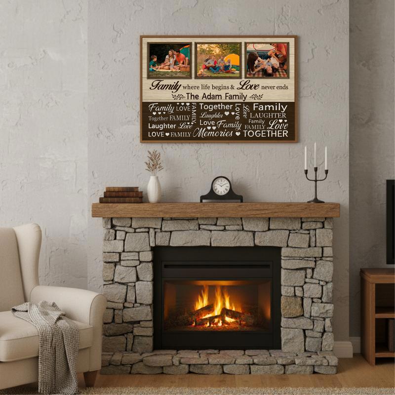 Cherished Christmas Memories - Rustic Quote & Photo Canvas