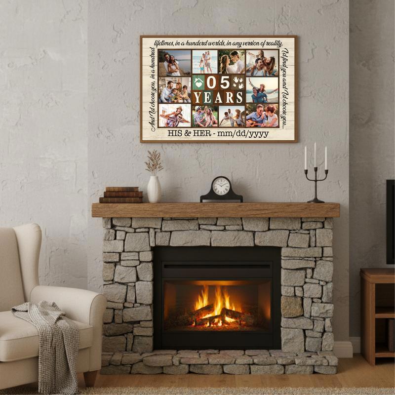 Cherished Years Together - Personalized Photo Collage Canvas Gift