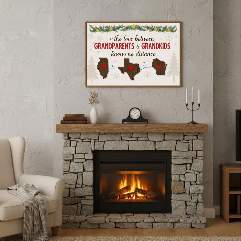 Christmas Custom Long Distance Grandparents And Grandkids Canvas