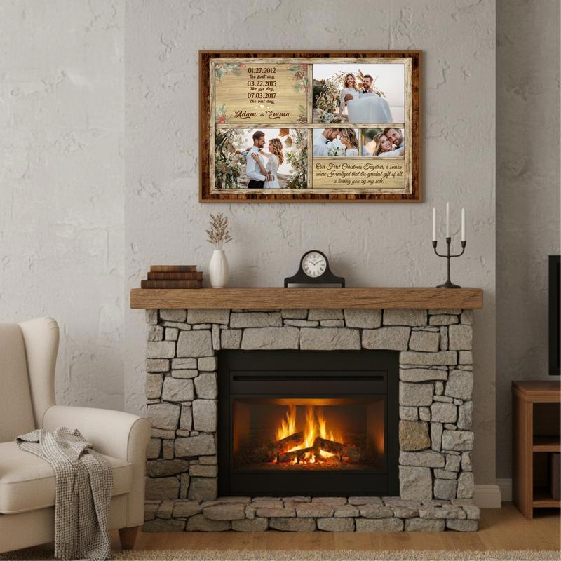 Chronicle Your Love Story - Custom Photo Timeline Christmas Canvas