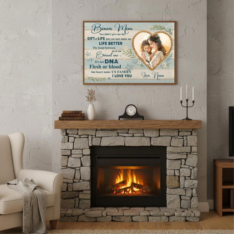 Coastal Farmhouse Wall Art Gift For Stepmom Personalized Canvas