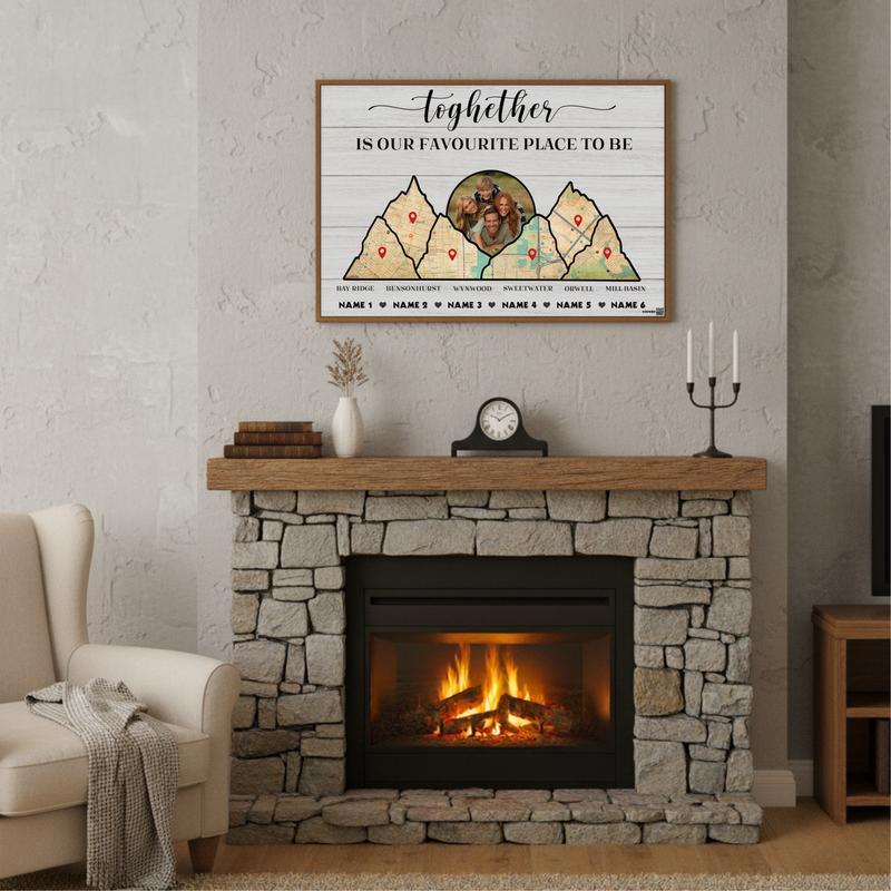 Memories on a Map Personalized Family Keepsake Canvas