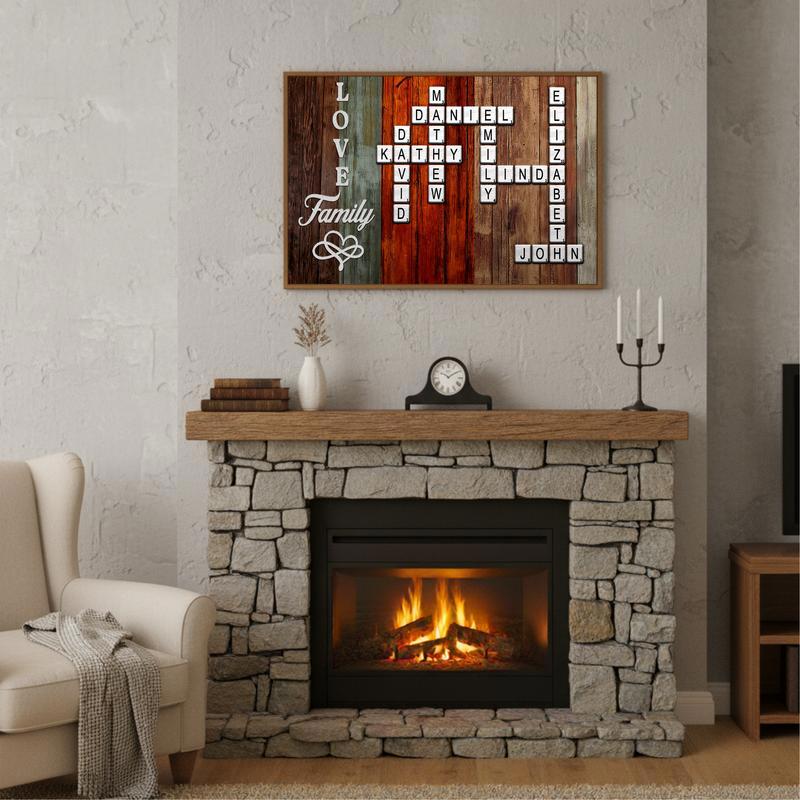 Custom Name Crossword Scrabble Art - Family Legacy Keepsake Canvas