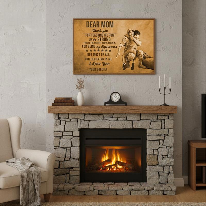Veteran Mom's Custom Photo Wall Art Canvas