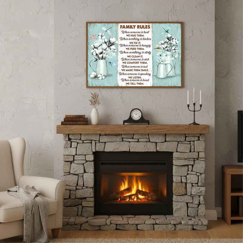 Principles & Dragonflies Inspirational Family Rules Wall Art
