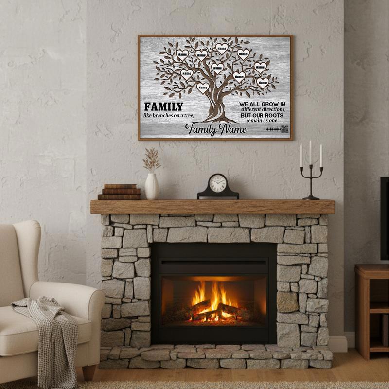 Family Tree Wall Art Canvas Personalize Your Heritage Story
