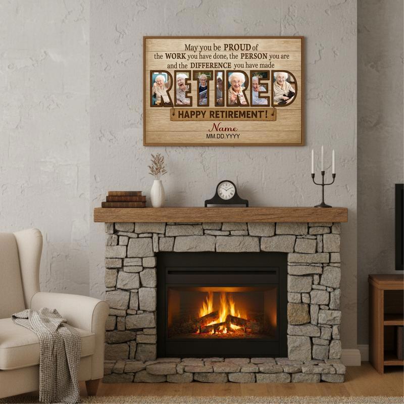 Farmhouse Photo Collage Keepsake, A Special Retirement Canvas