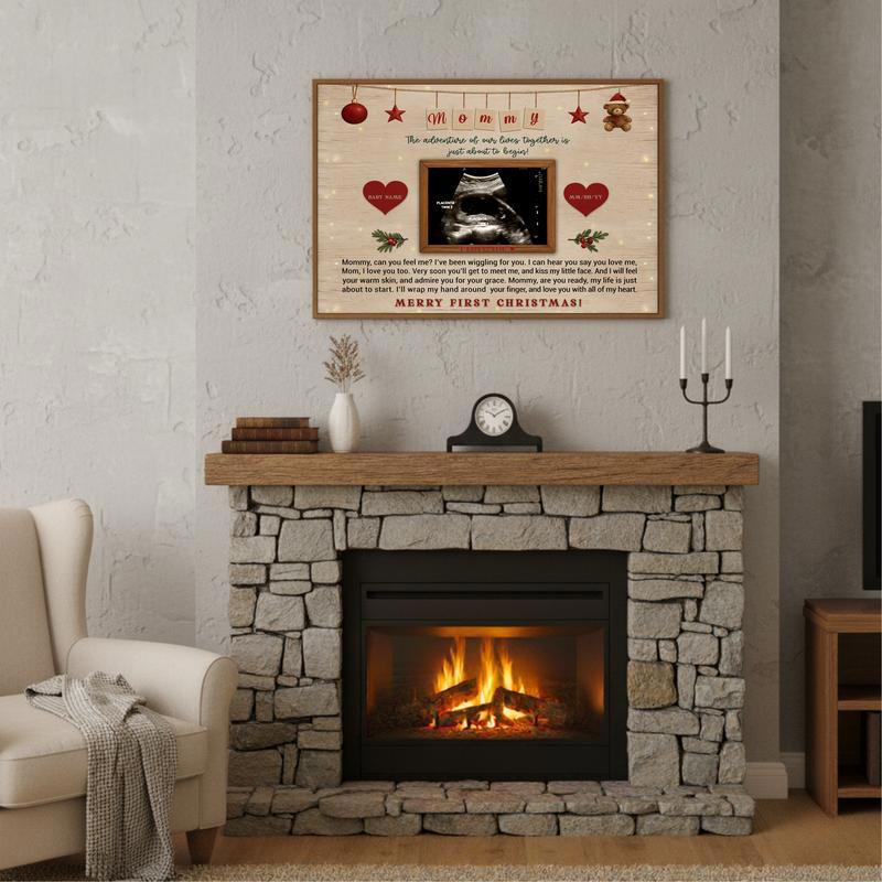 First Christmas Mommy Ultrasound Photo Keepsake Canvas