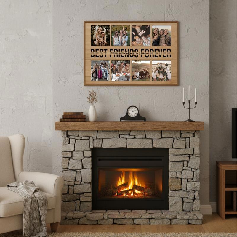 For My Bestie - Personalized Rustic Photo Keepsake Canvas