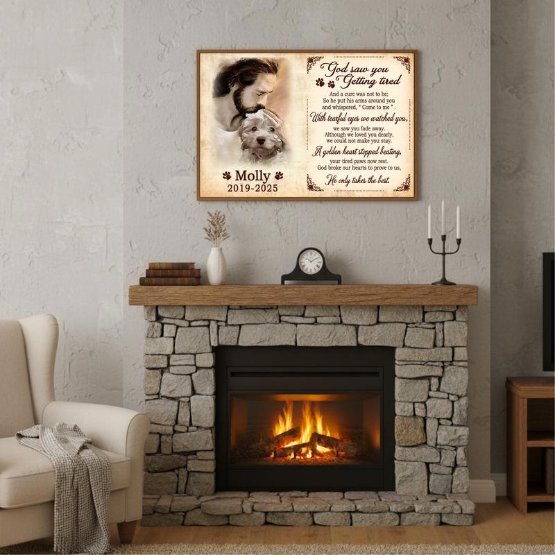 Forever Loved Dog Memorial Portrait - Angel Pet Loss Tribute Canvas