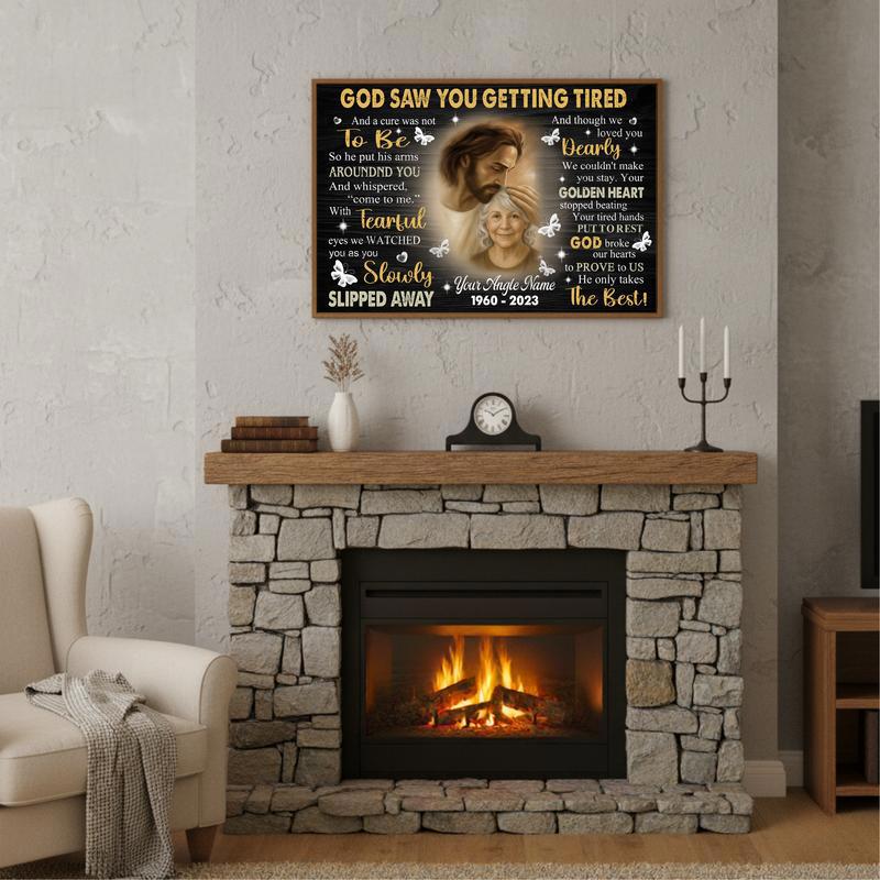 Forever Loved Safe In Jesus' Arms Dad Mom Memorial Canvas
