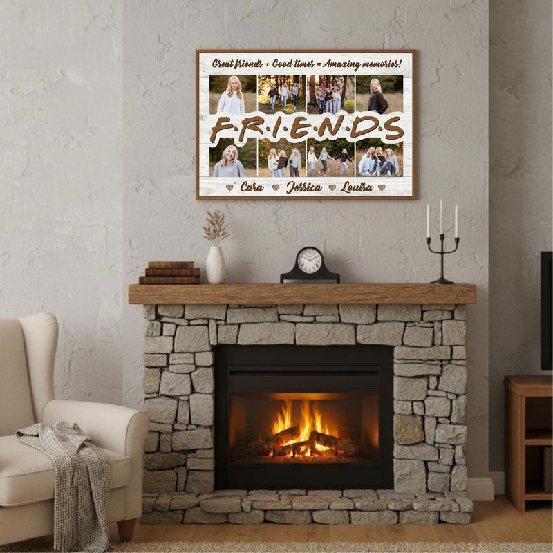 Friendship's Heartfelt Keepsake, Custom Photo Collage Canvas