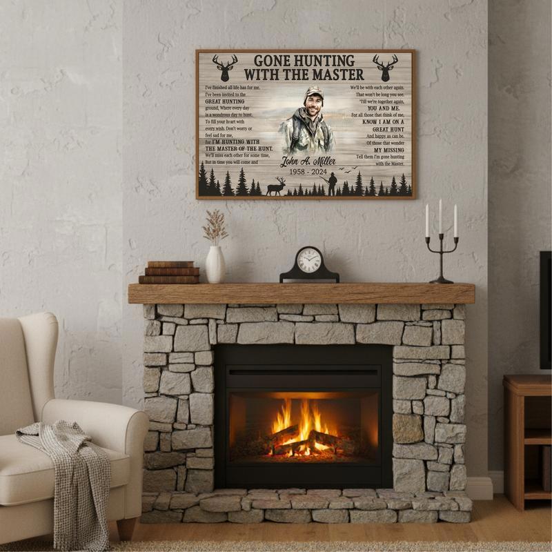 Gone Hunting With The Master Memorial Keepsake Canvas